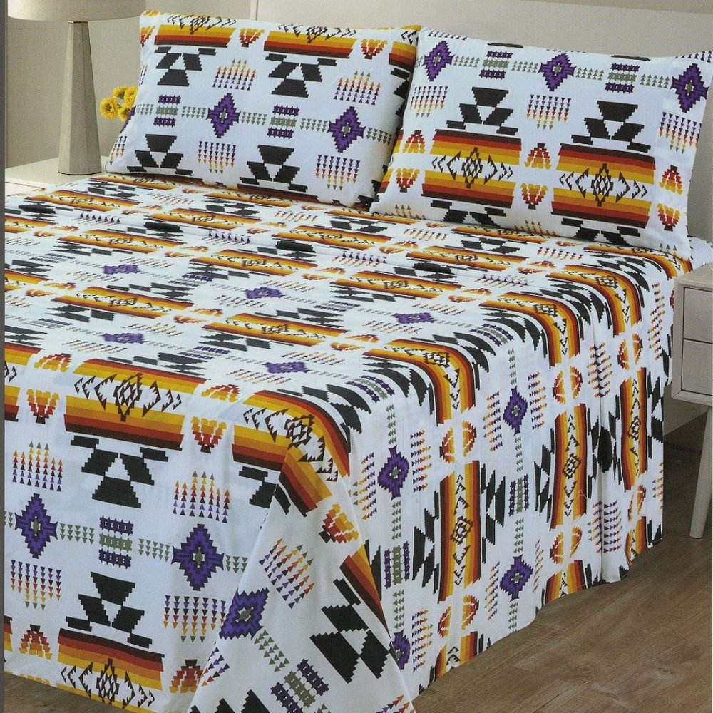 Aztec Print Bed Sheets Set 4 Piece Deep Pocket Queen & King Size bedsheets set